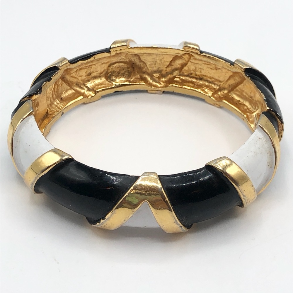 Original by Robert Vintage Enamel Gold Bangle Bracelet